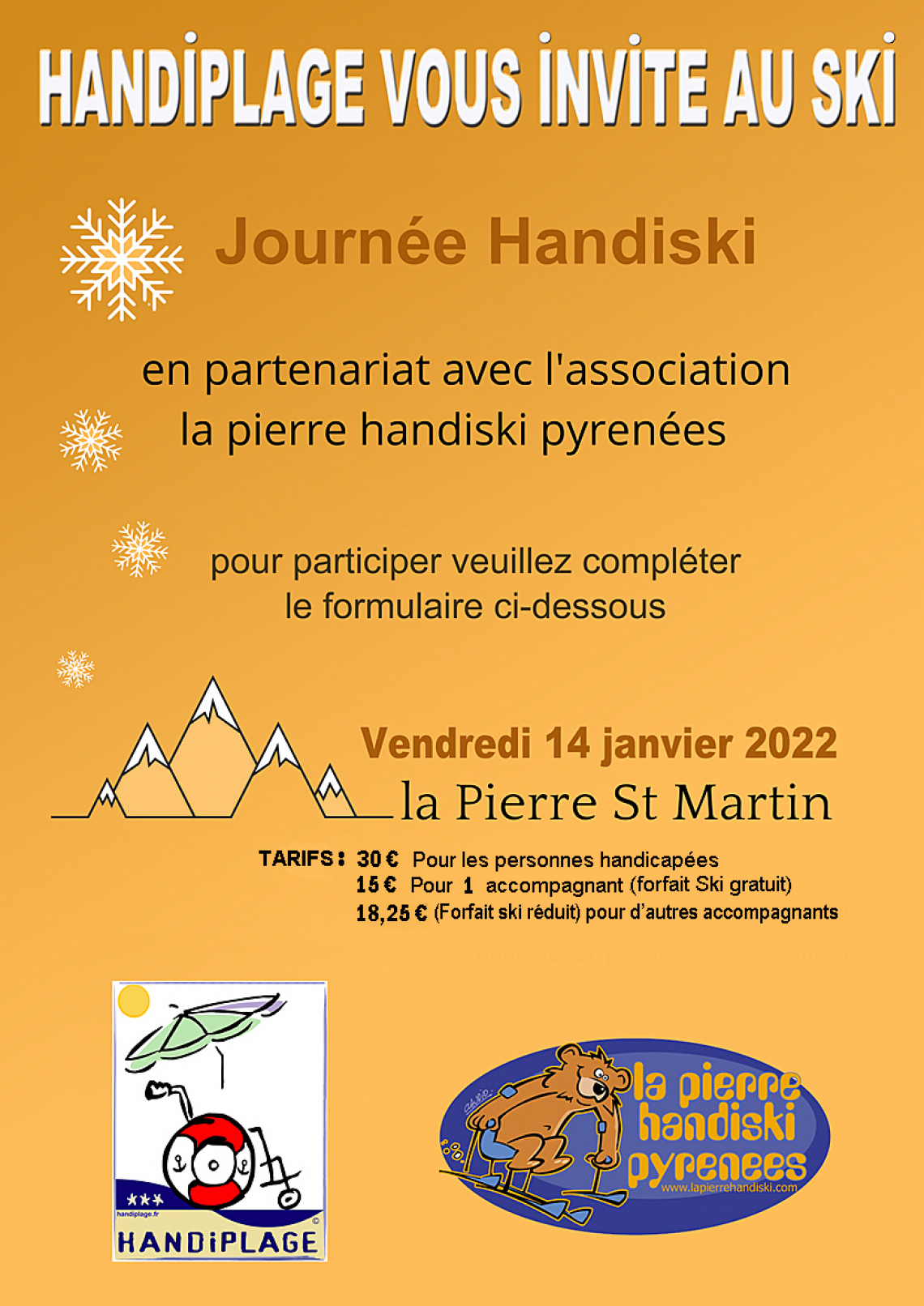 Affiche handiplage 14 Janvier 